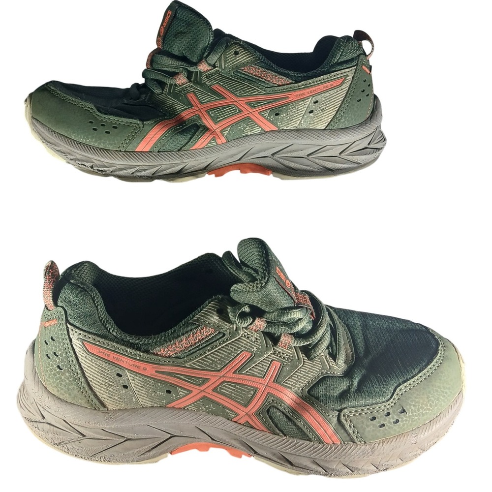 ASICS Gel-Sonoma 6 Trail Running Shoes Green Pink‎ Youth 4.5